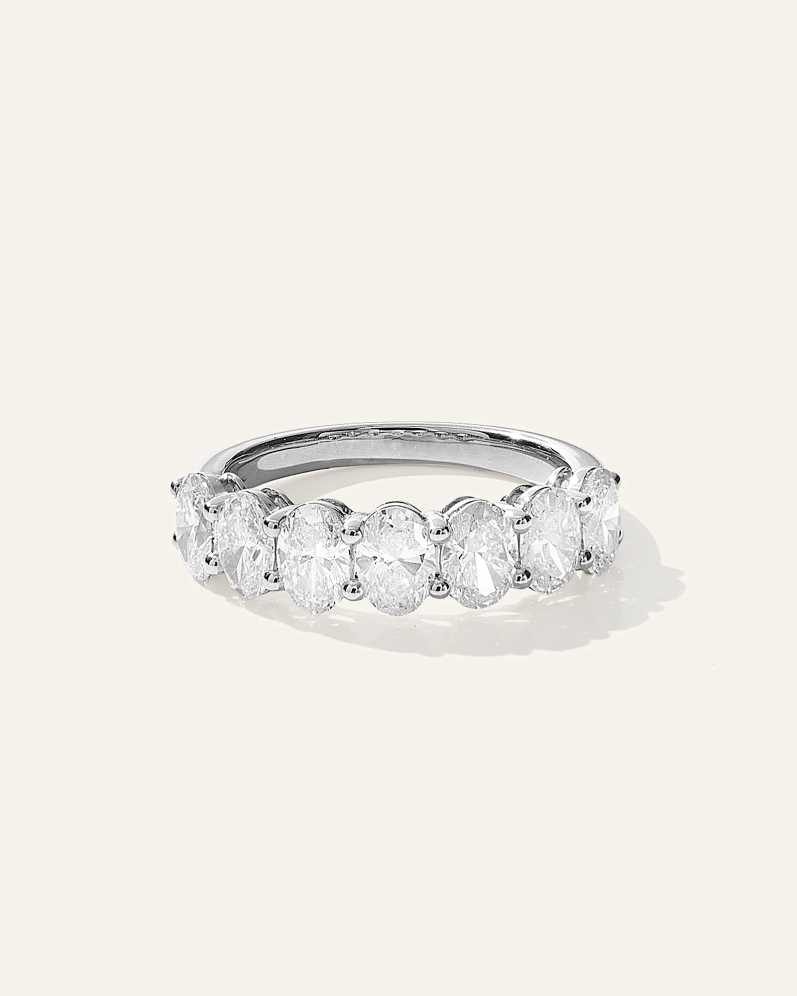 Quince | Women's Lab Grown Diamond Oval Seven Stone Band Rings in Yellow Gold, Size 8.5 | Quince