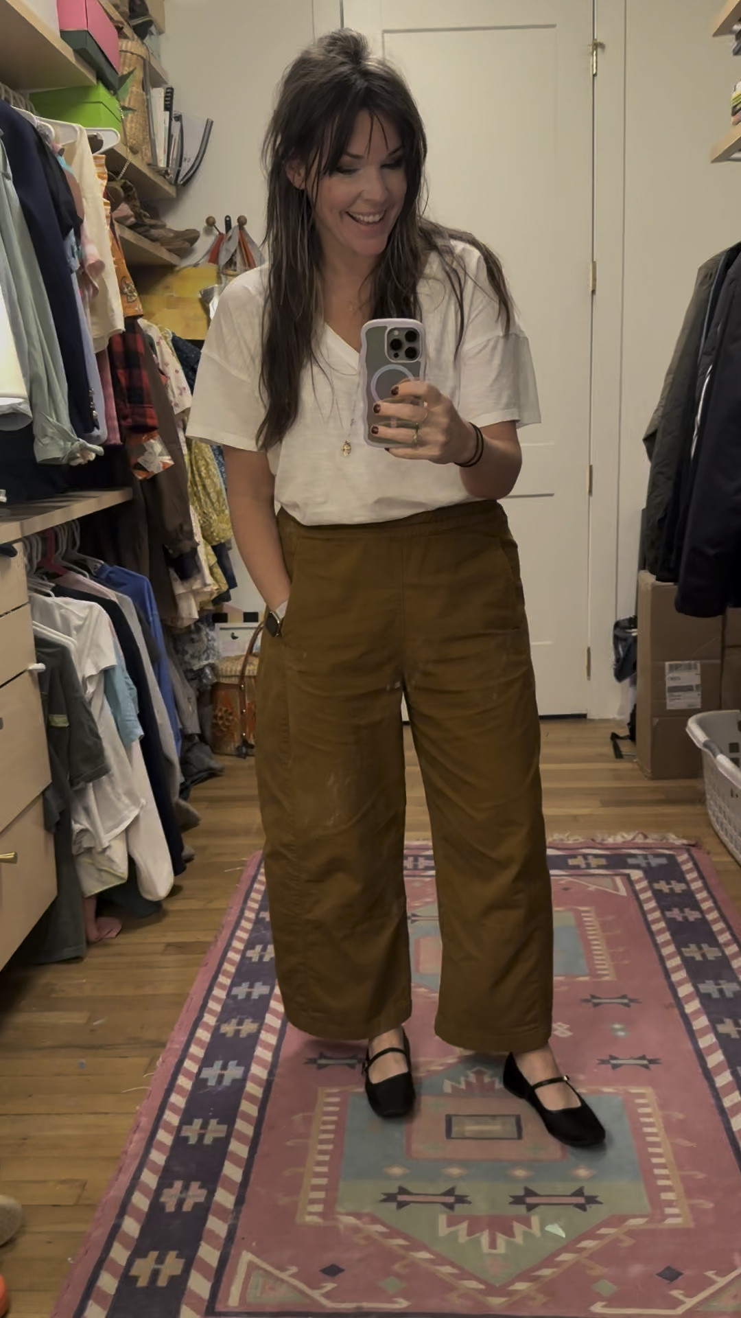 These pants are the comfiest ever, and the color is just so good. I’m wearing a size large because I’m very pear shaped, but they are super oversized and I recommend sizing down! I could do a medium, but I liked the extra slouch.✨✨✨

#LTKMidsize #LTKSeasonal #LTKOver40