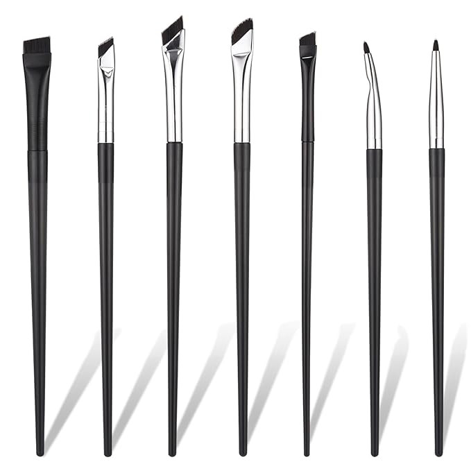7 Pcs Eyeliner Brushes Set, Ultra Thin Flat Angle Eye Makeup Brush Slanted Angled Eyebrow Brushes... | Amazon (US)