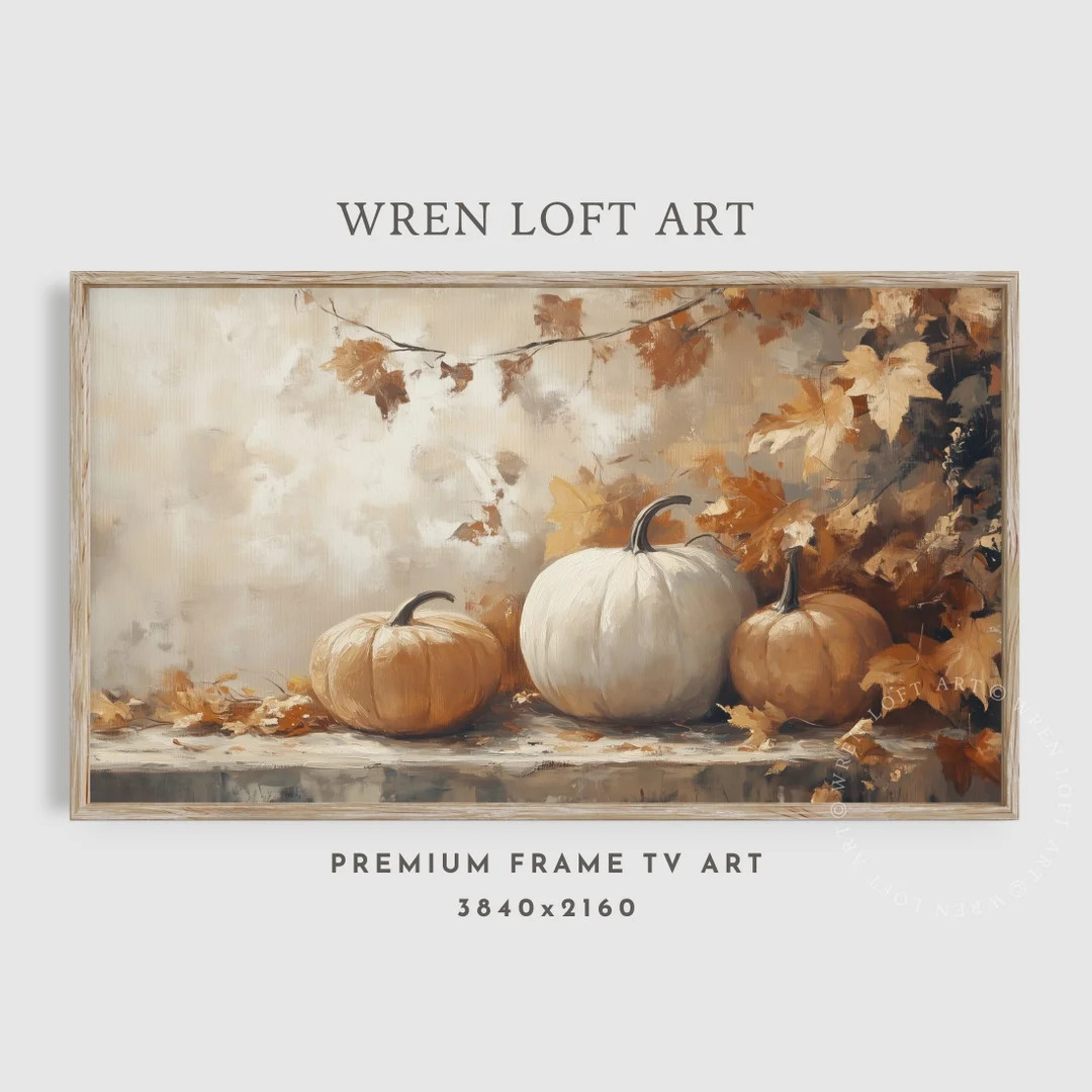 Rustic Fall Pumpkin Frame Tv Art, Samsung Frame Tv Art, Thanksgiving Decor, Fall Frame Tv, Autumn... | Etsy (US)