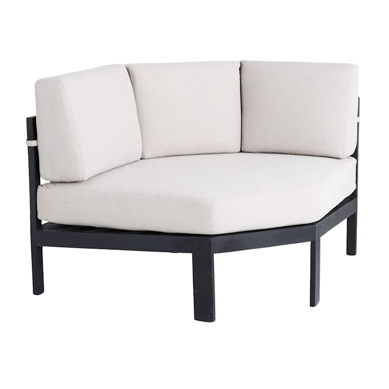 Crosby St. Soho Black Steel Patio Corner Chair | At Home