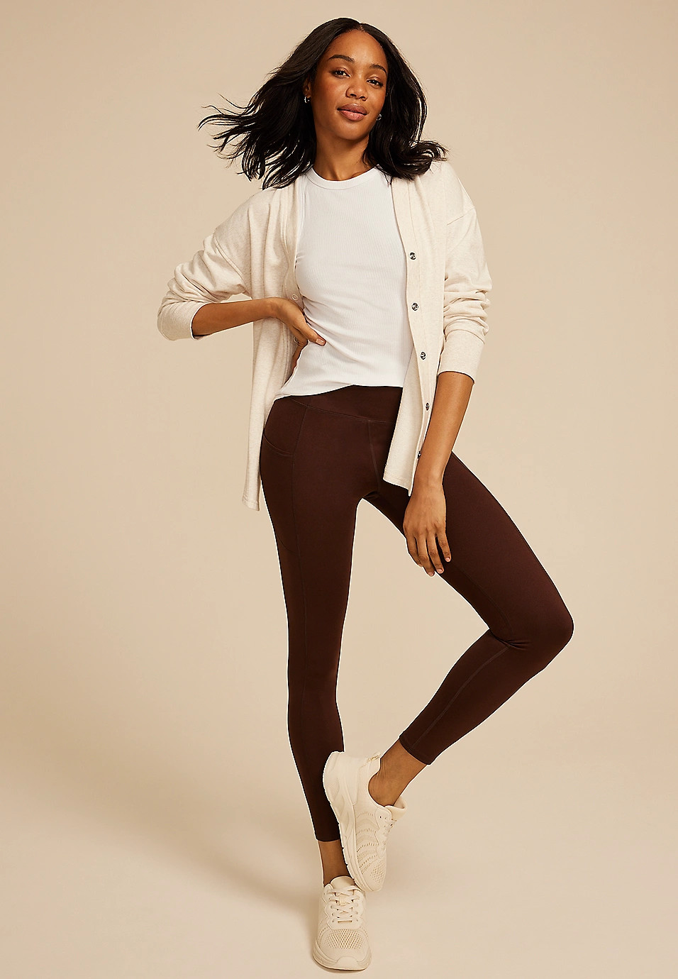 Heathered French Terry Snap Button Cardigan | Maurices