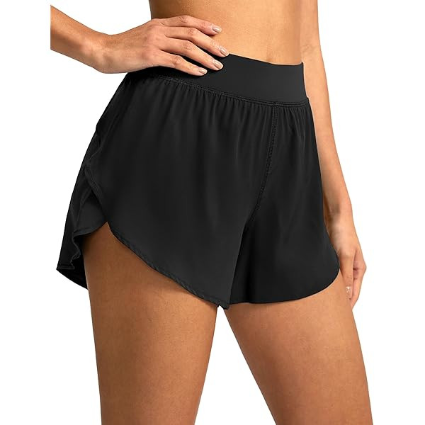 CRZ YOGA High Waisted Dolphin Athletic Running Shorts for Women 3" High Split Comfy Mesh Liner fo... | Amazon (US)