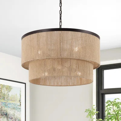 24" 6-Light Dimmable Drum Chandelier | Wayfair North America