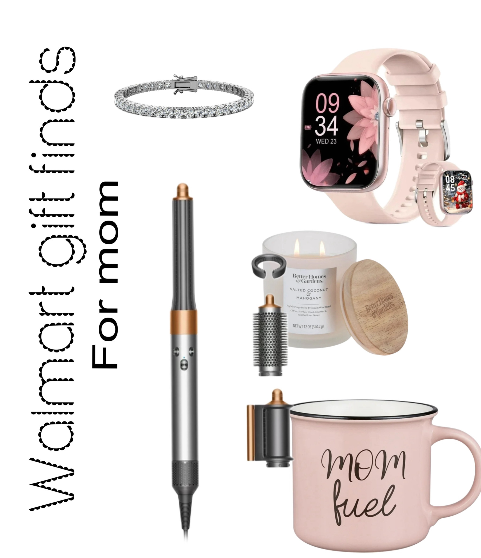 Gifts for mom tennis bracelet coffee mug smart watch candle Dyson hair wrap 

#LTKCyberWeek #LTKHoliday #LTKGiftGuide