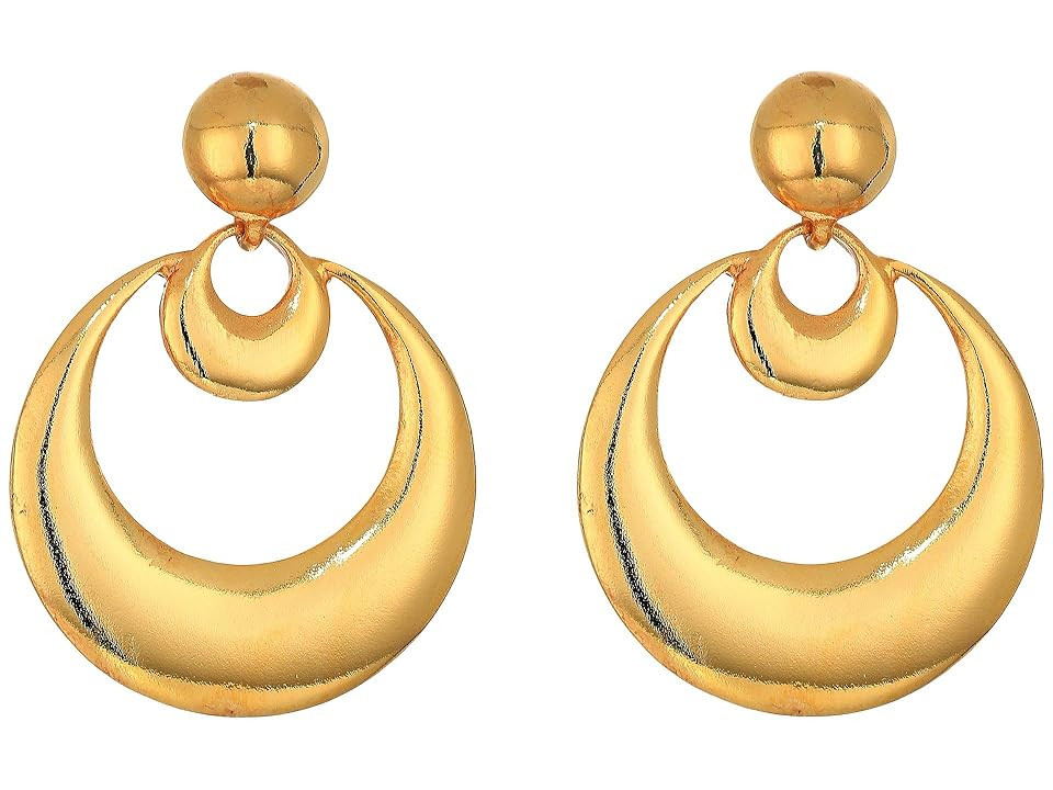Oscar de la Renta Metal Moon Small Earrings (Gold) Earring | Zappos