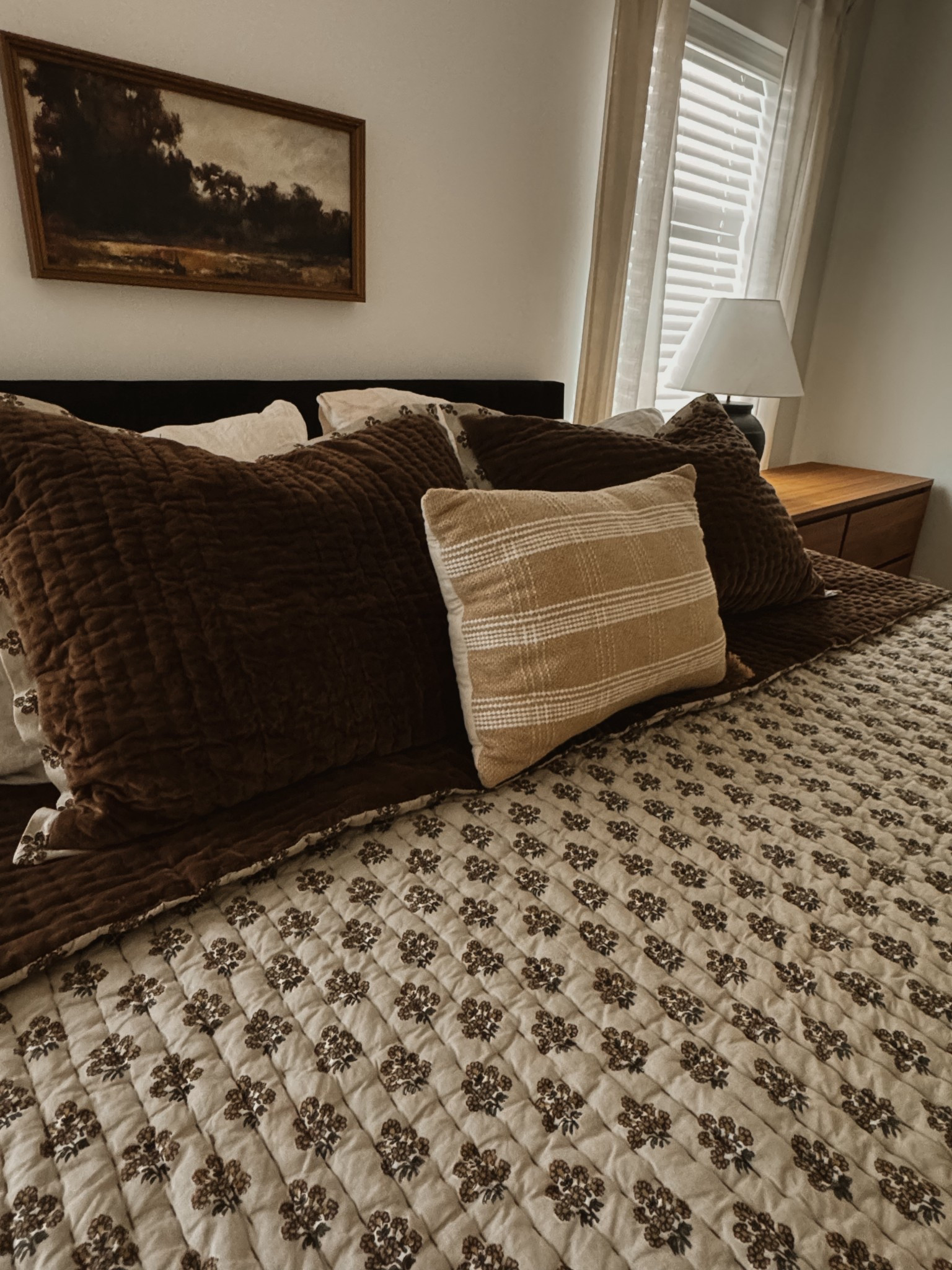 Primary bedroom, quilt, comforter, throw pillows, linen, curtains, lamp, McGee and co, Casaluna, studio McGee, hearth and hand, magnolia homes, dresser, fan. 

#LTKFindsUnder100 #LTKFindsUnder50 #LTKHome