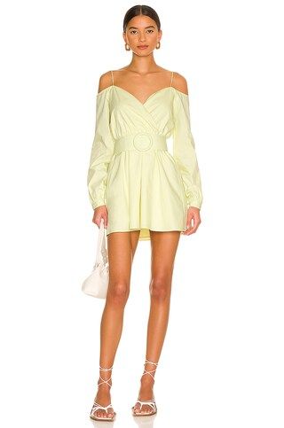 MORE TO COME Leia Off Shoulder Dress in Pastel Yellow from Revolve.com | Revolve Clothing (Global)