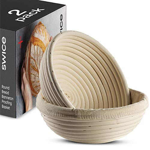 Bread Banneton Proofing Basket [Set of 2]Round 9” Inch Bread Proofing Baskets for Sourdough with Liner, Sourdough Rising Basket, Bread Bowls for Rising, Proving Baskets for Bread, Rattan Bread Baskets | Amazon (US)