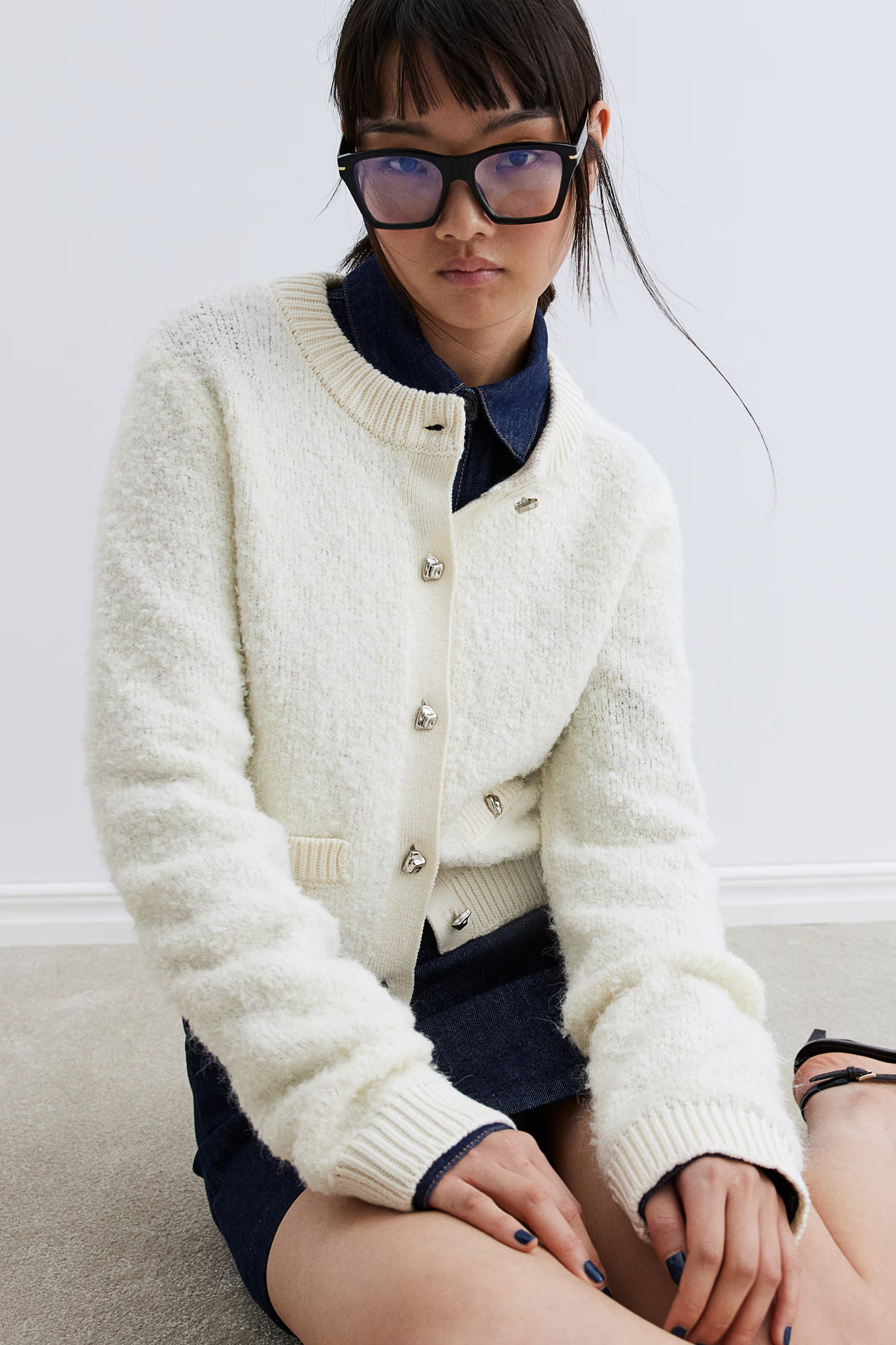 Bouclé-knit cardigan | H&M (UK, MY, IN, SG, PH, TW, HK)