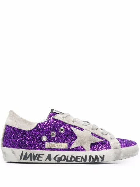 Golden Goose Super-star glitter-effect Sneakers - Farfetch | Farfetch Global