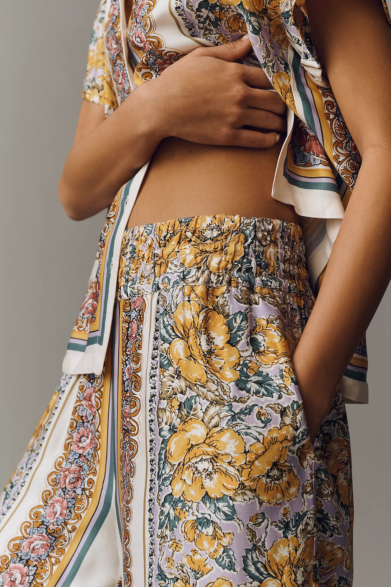 The Somerset Silky Floral Pants | Anthropologie (US)