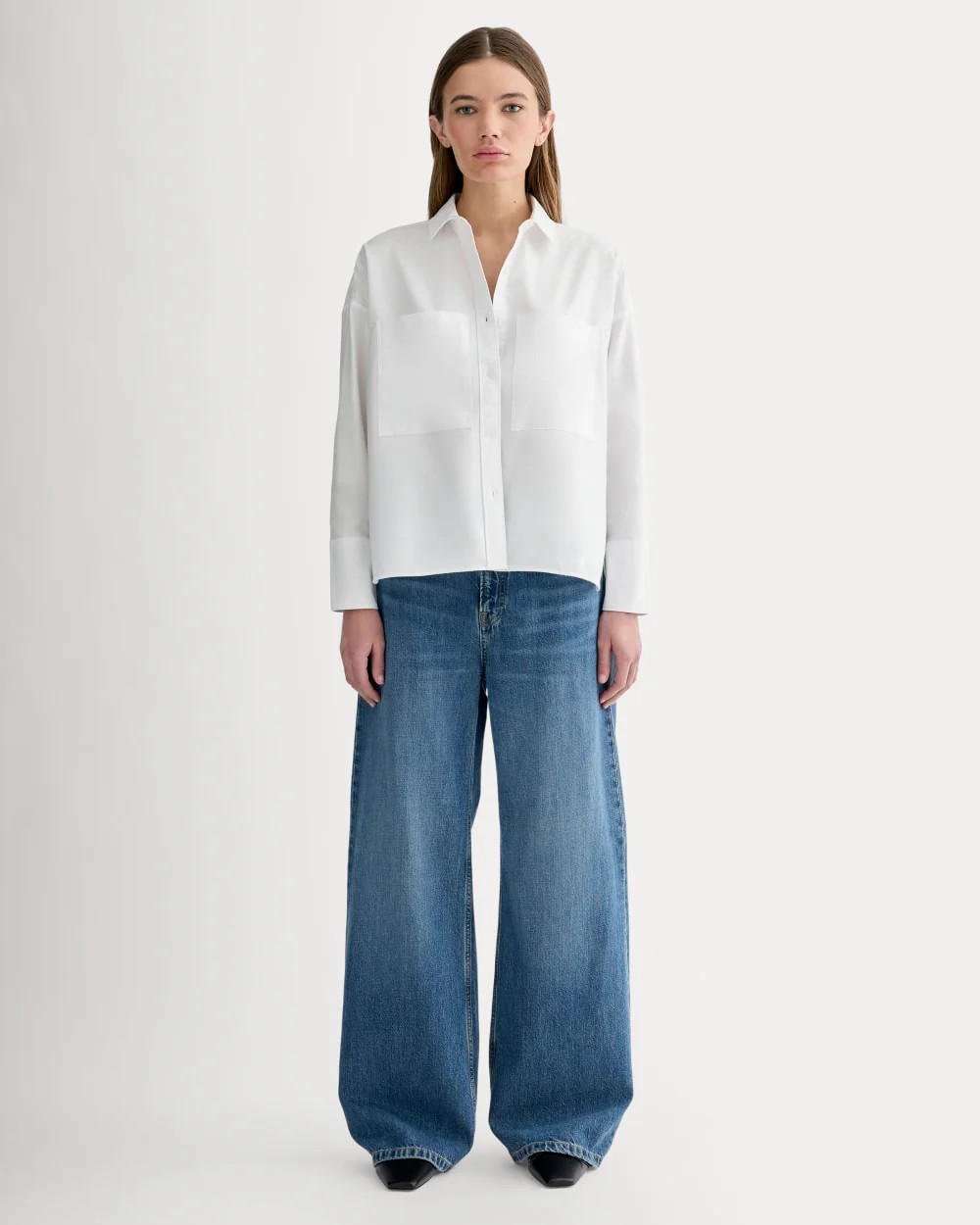 The Boxy Oxford | White | Everlane