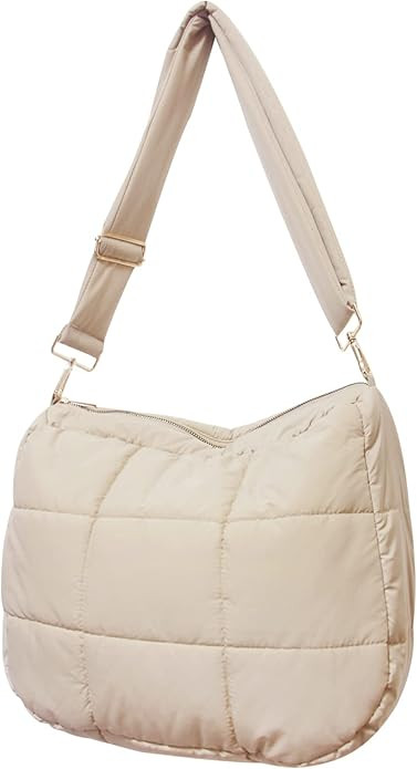 NAARIIAN Quilted Tote Bags for Women Lightweight hobo crossbody shoulder bag Padded Down Cotton L... | Amazon (US)