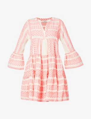 DEVOTION TWINS Ella flared-sleeve stretch-cotton mini dress | Selfridges
