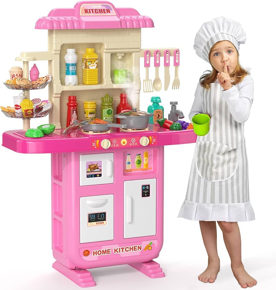 TEMI Pretend Food Kitchen Toys for Kids Ages 4-8, Kitchen Set for Toddlers 1-3, Play Kitchen Acce... | Amazon (US)