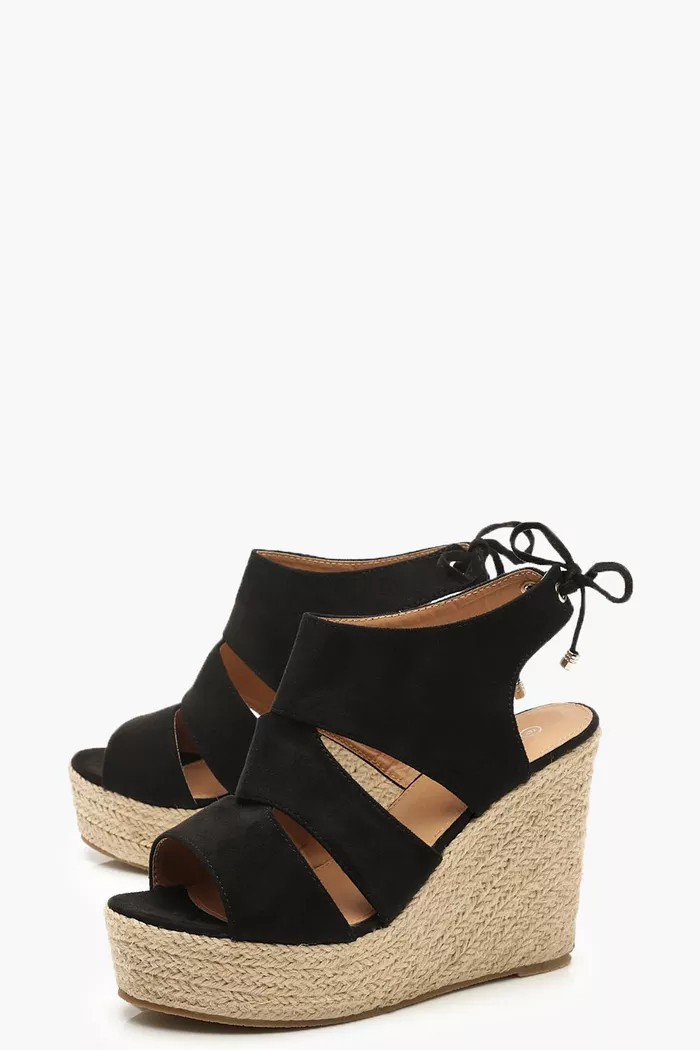 Cut Work Detail Espadrille Wedges | Boohoo.com (UK & IE)