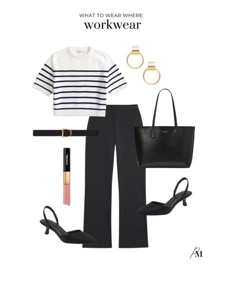 Spring workwear outfit idea. I love this striped top and oversized tote.  

#LTKstyletip #LTKSeasonal #LTKworkwear