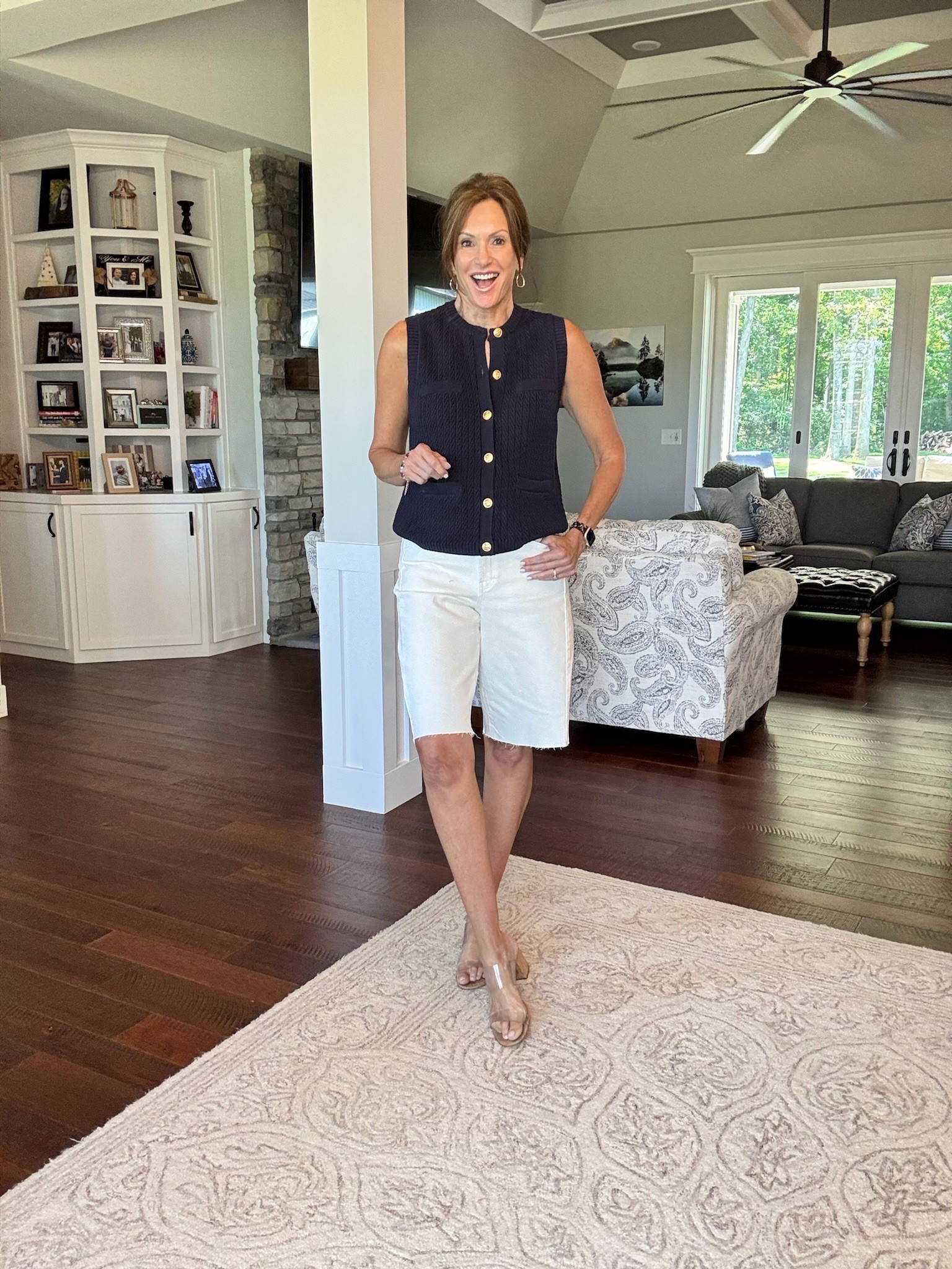 Sweater vest - large
Bermuda shorts - size 8

summer style, elevated casual outfits, 4th of July fashion

#LTKOver40 #LTKMidsize #LTKTall