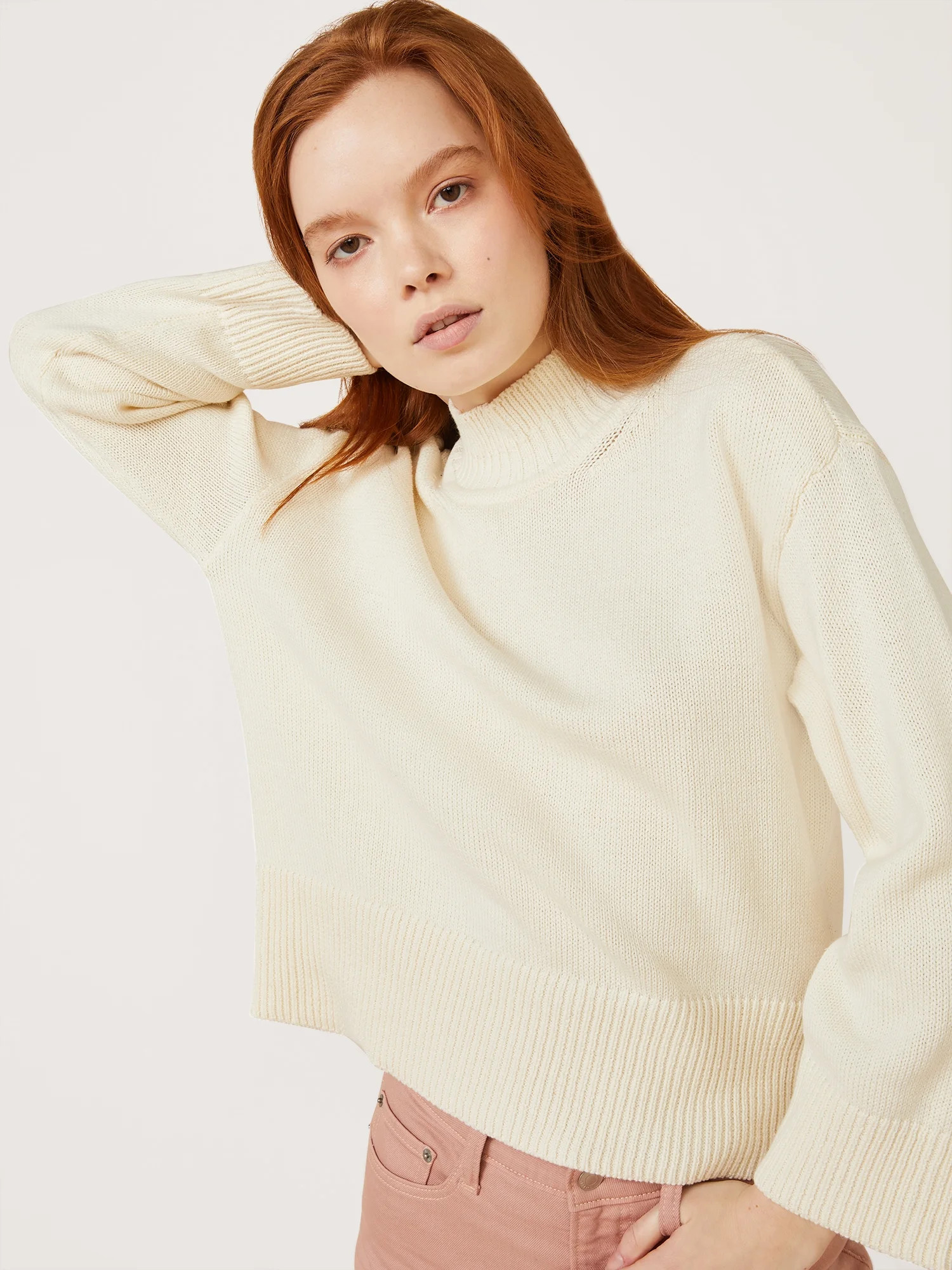 Beautifully simple, Free Assembly's mock neck sweater tops everything with great style. Exclusive... | Walmart (US)