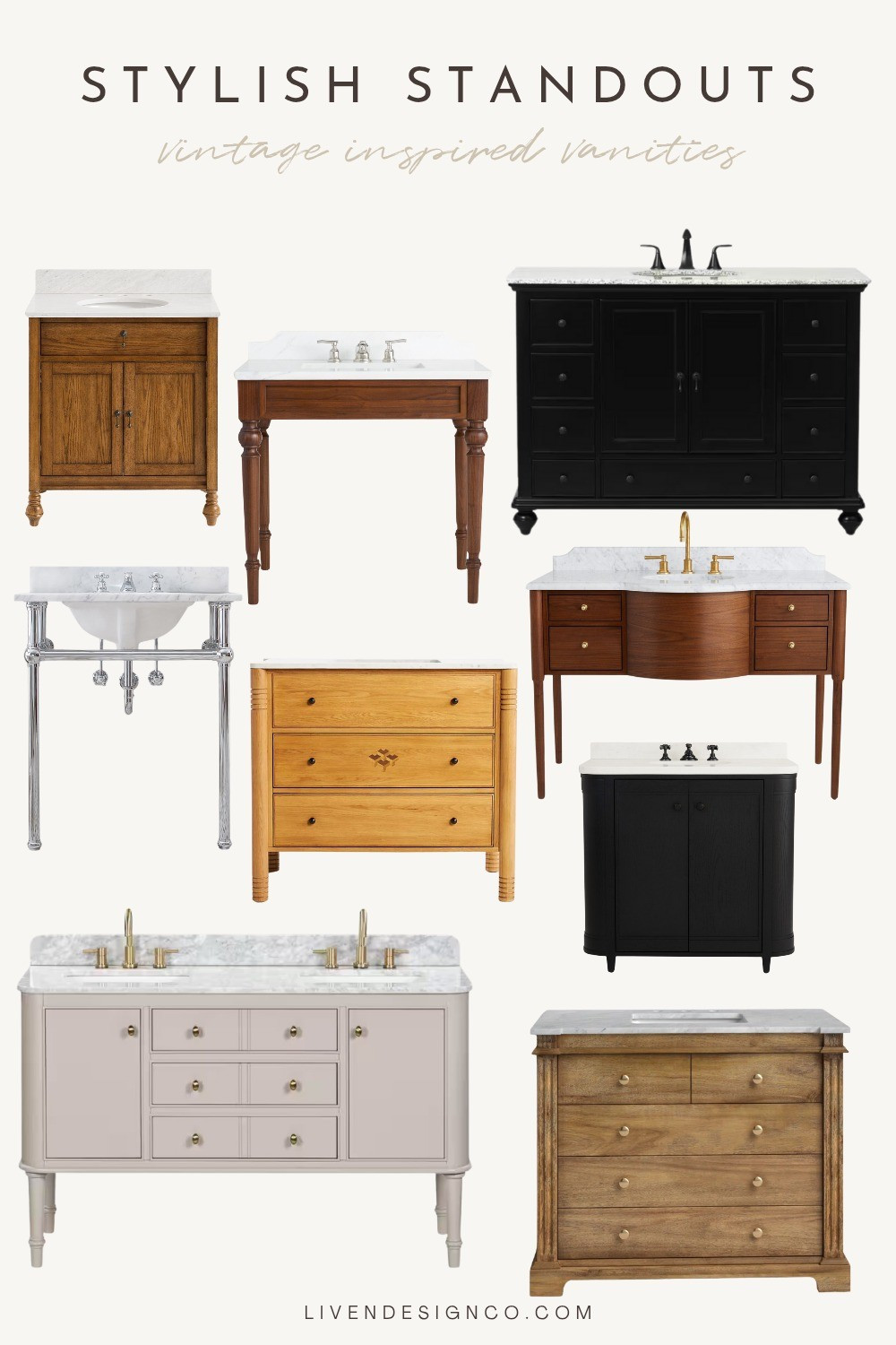 Vintage inspired vanity. Single sink vanity. Bathroom vanity. Wood vanity. Antique vanity 

#LTKSeasonal #LTKSaleAlert #LTKHome