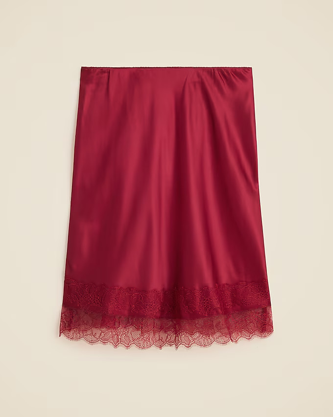 Gwen lace-trim slip skirt in luster charmeuse | J. Crew US