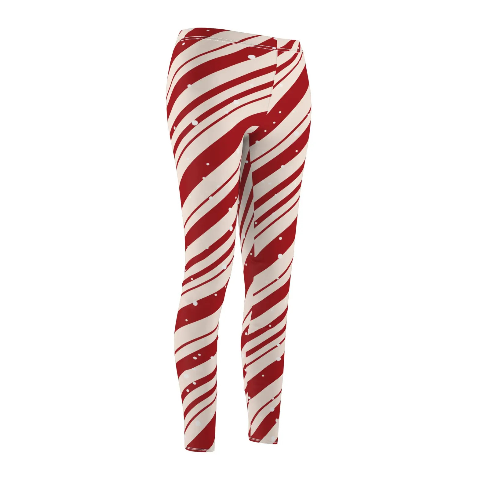 Candy Cane Striped Christmas Leggings Red White Elf Leggings for Women Christmas Candy Santa Clau... | Etsy (US)