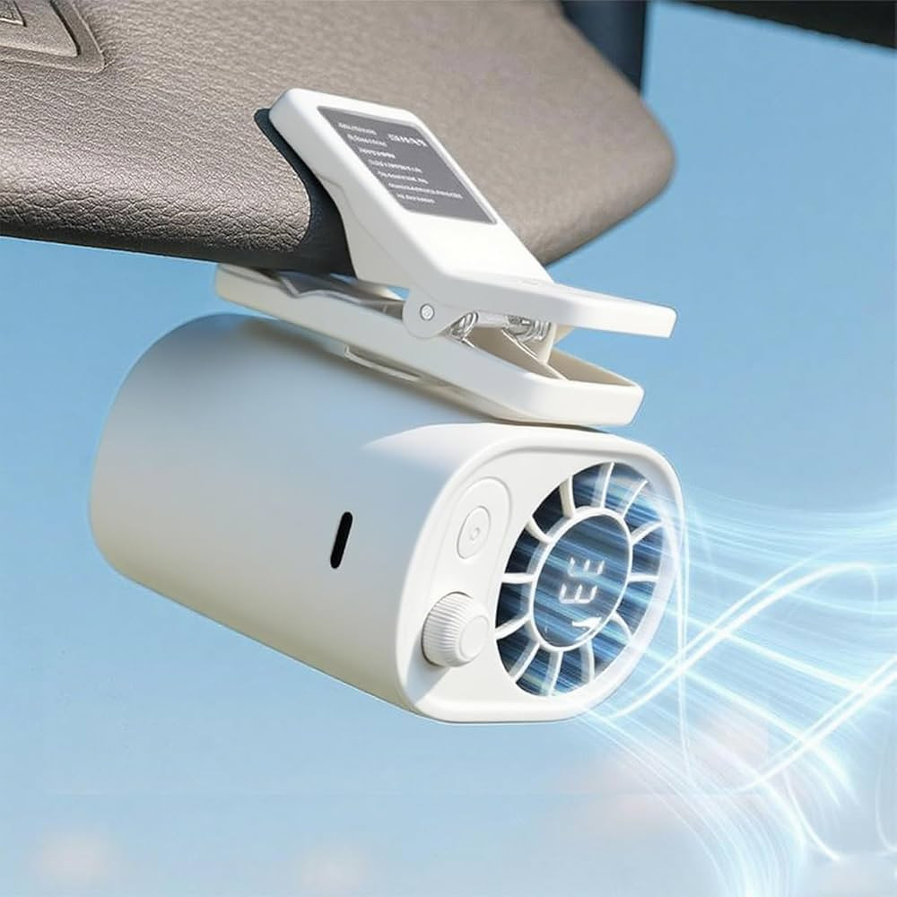 Car Clip on Fan with LED Display, Backseat Fan, USB Rechargeable Powerful Cooling Fans, 360° Rot... | Amazon (US)