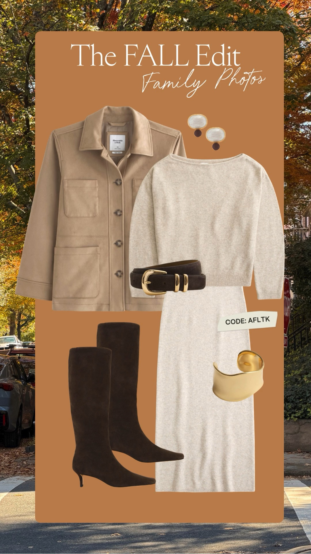 The Fall Edit Outfit Inspo! What to wear for family photos 📸

fall outfits, fall fashion, fall sweaters, sweater set, fall jacket, suede jacket, suede boots, fall shoes, knee high boots, Abercrombie sale, Abercrombie code, sale alert