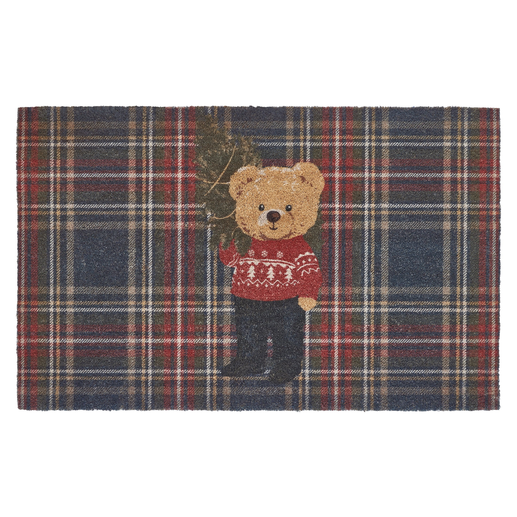 My Texas House Multicolor Teddy Plaid Outdoor Coir Doormat, 30" x 48" - Walmart.com | Walmart (US)