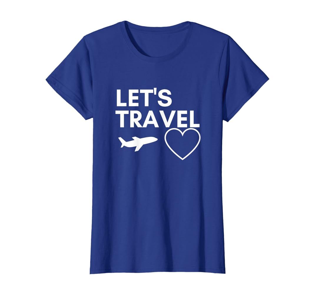 Funny Travel Gift Lets Travel Quote Cute Airplane Vacation T-Shirt | Amazon (US)