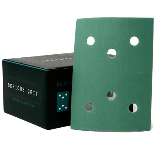 Serious Grit - 3" x 4" 6-Hole 320 Grit Sanding Sheets - Fits Surfprep, Uneeda Ekasand, Mirka DEOS 343 - Heavy-Duty Hook & Loop Film Abrasive Pads - Sandpaper for 3x4 Sheet Sanders - 50 Pack Box | Amazon (US)