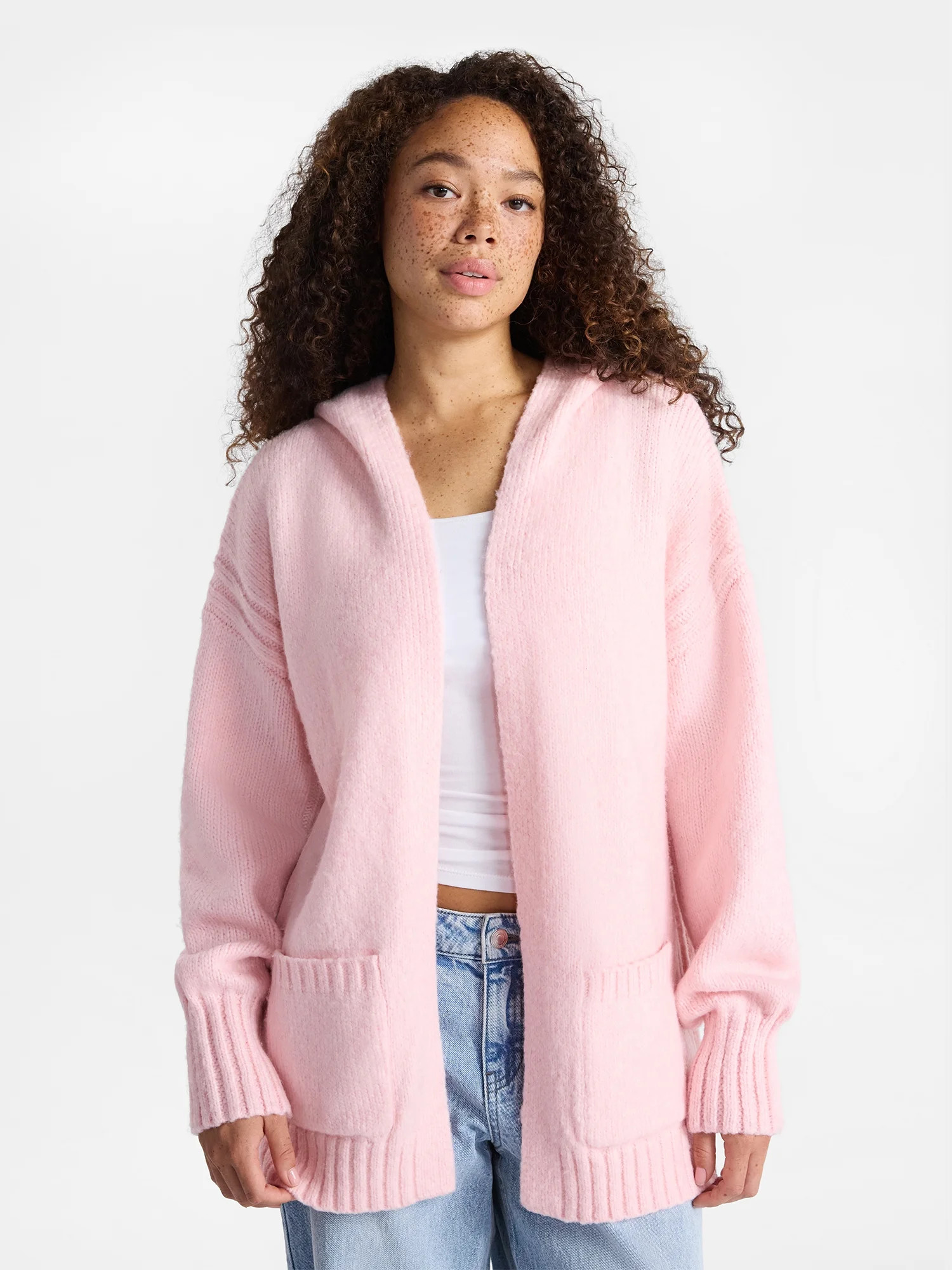 No Boundaries Fashion Hooded Cardigan, Women's - Walmart.com | Walmart (US)