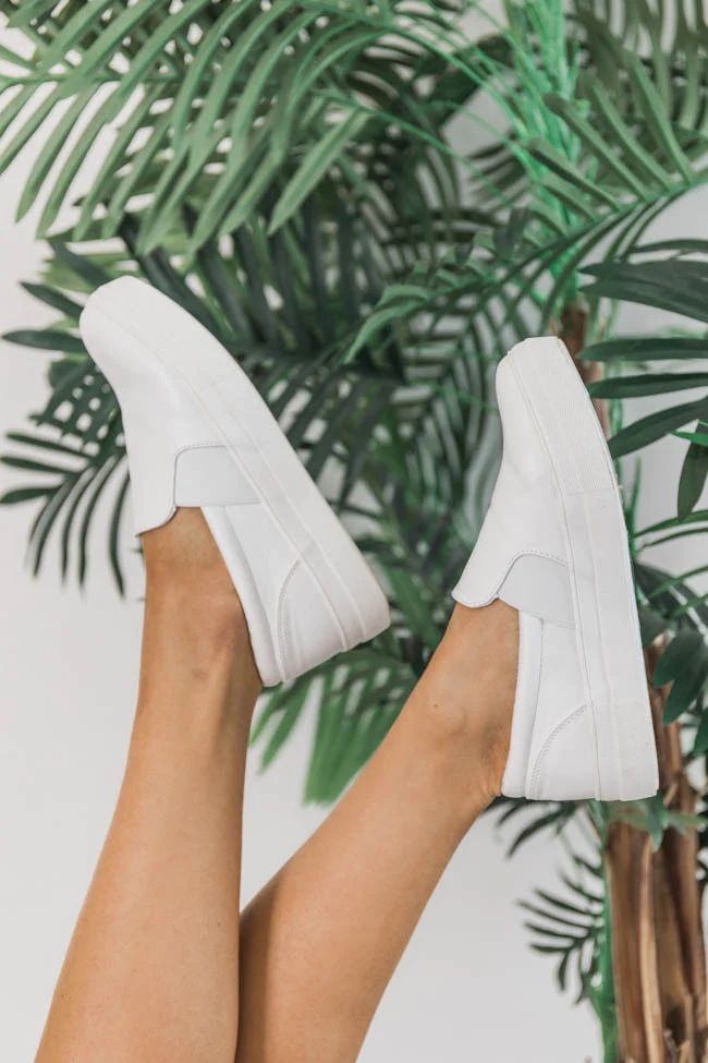 Penelope Slip On White Sneakers | The Pink Lily Boutique
