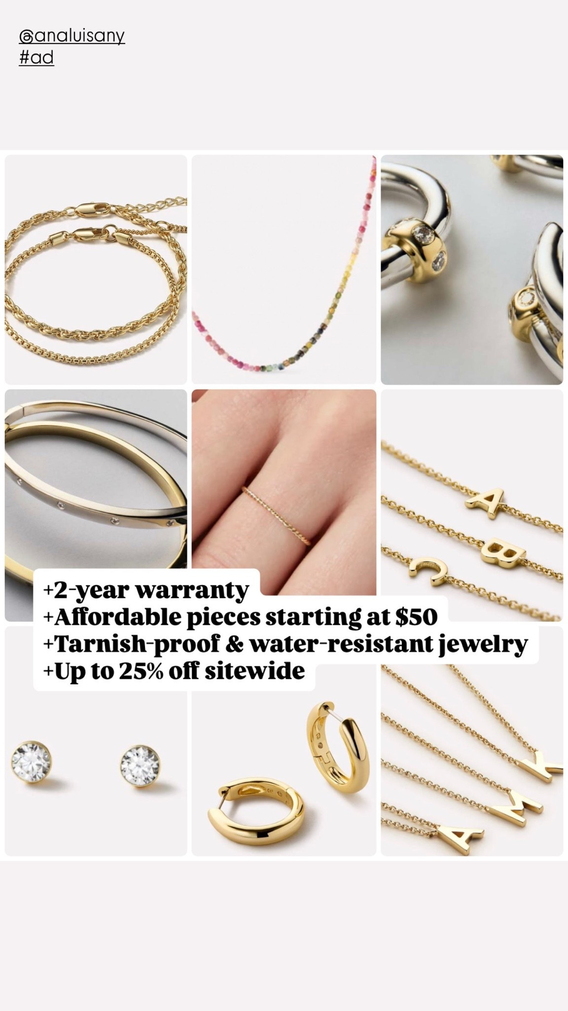 Just ordered these gorgeous @analuisany pieces. These are tarnish proof, waterproof & a 2 year warranty! #ad These are also great gifts!

#LTKselfcare #LTKmomlife #LTKWedding