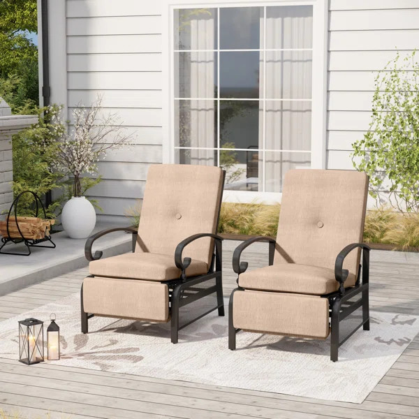 Adjustable Patio Recliner Chair With Removable Cushion | Wayfair North America