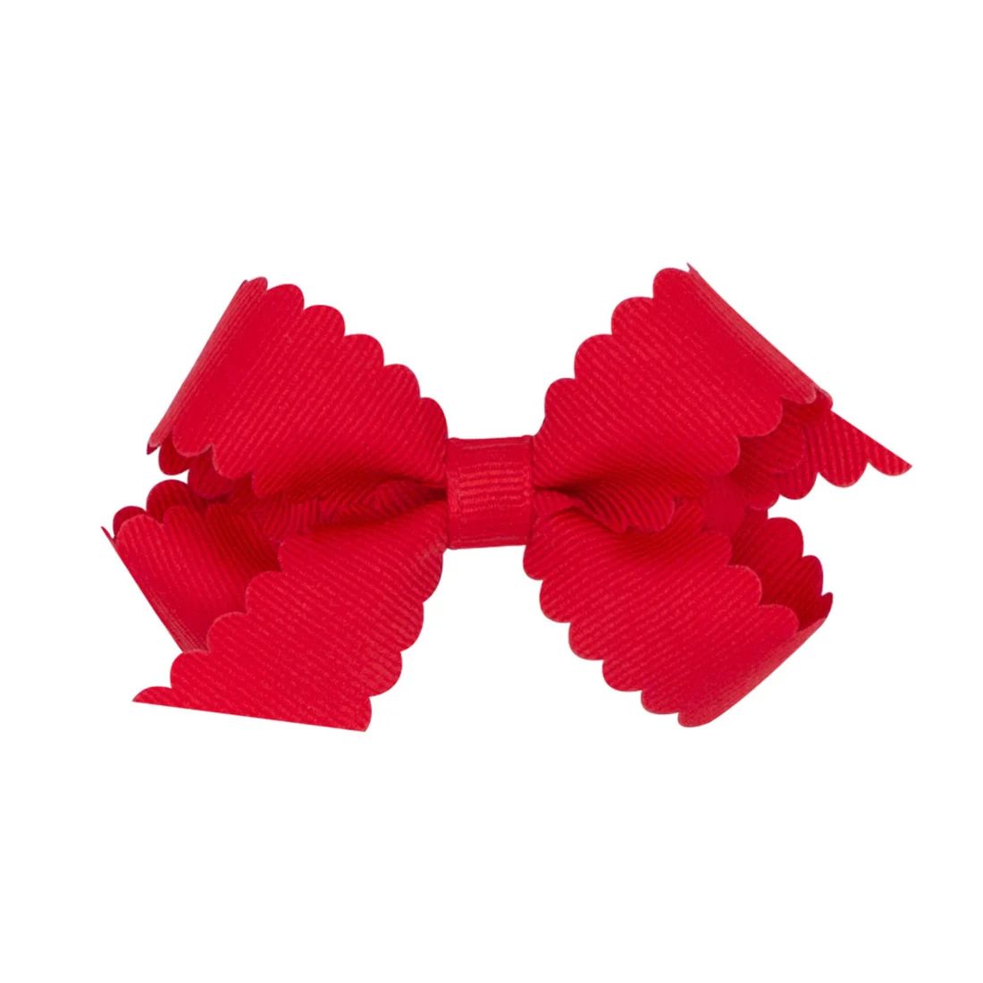 Girls Hair Accessories - Mini Scalloped Red Bow | Little English