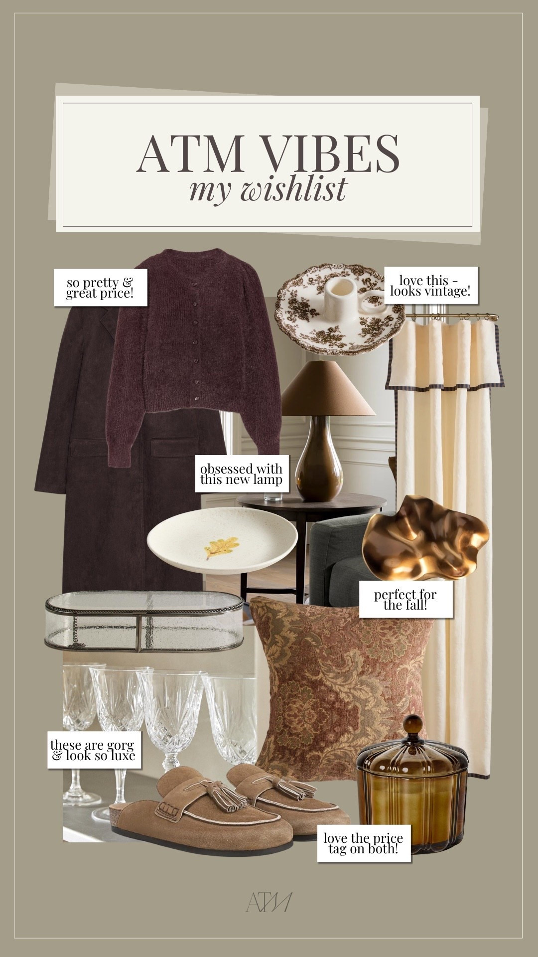 ATM Vibes - my wishlist!

atm, acccording to mandy, my favorites, trending fashion finds, trending home finds, fall fashion, fall home, suede jacket, chocolate suede jacket 

#LTKHome #LTKStyleTip #LTKSeasonal