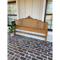 Vintage French Provincial King Size Bed, Farmhouse Cane Headboard, Coastal Victorian Wood King Headb | Etsy (US)