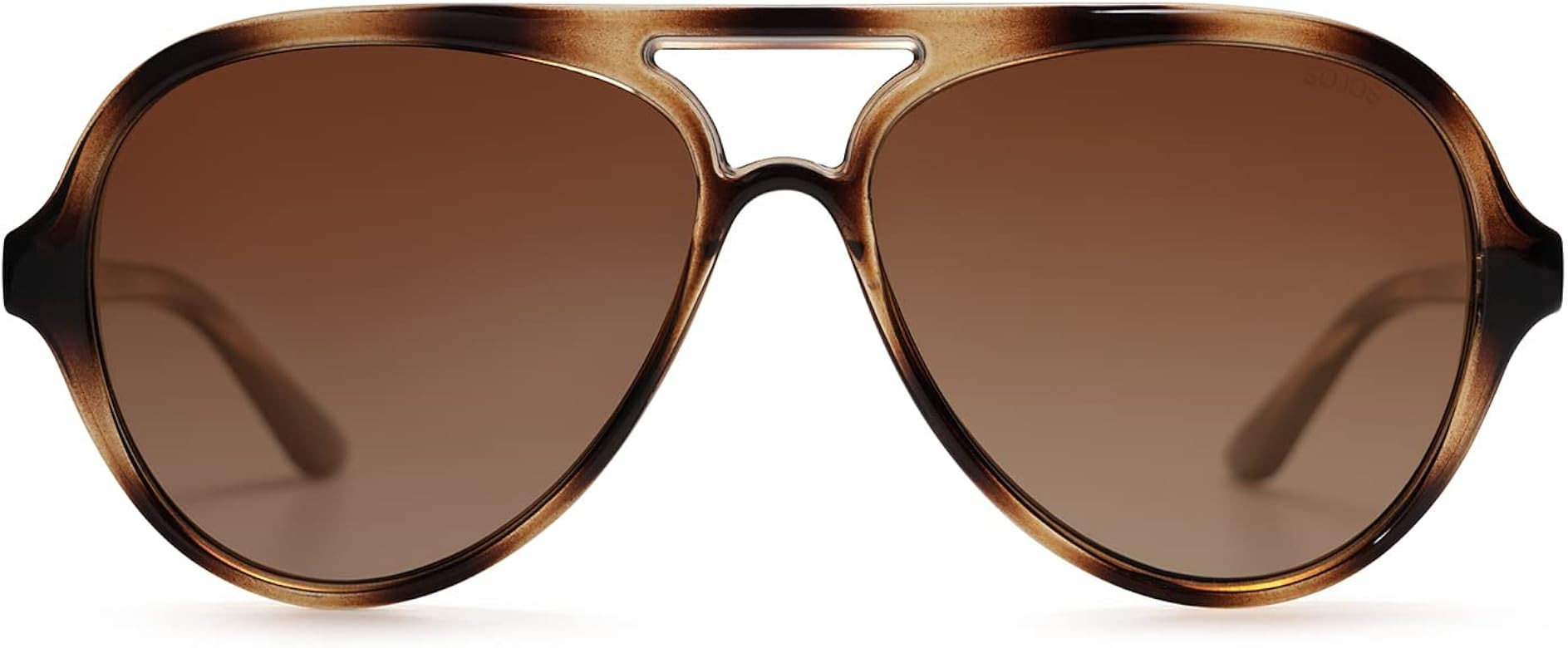 SOJOS Retro Polarized Aviator Sunglasses Womens Mens Classic Double Bridge Sun Glasses SJ2201 | Amazon (US)