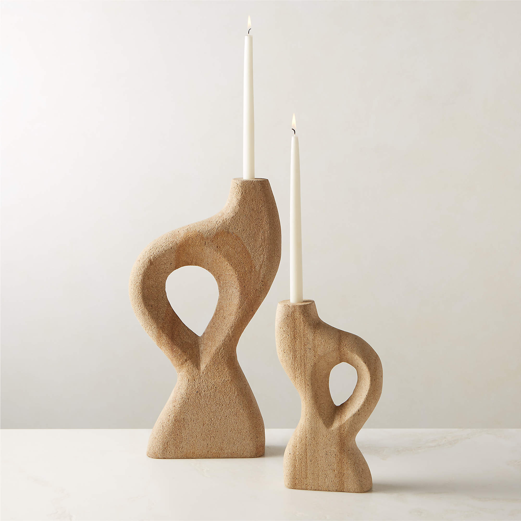 Tima Yellow Stone Taper Candle Holder Small + Reviews | CB2 | CB2