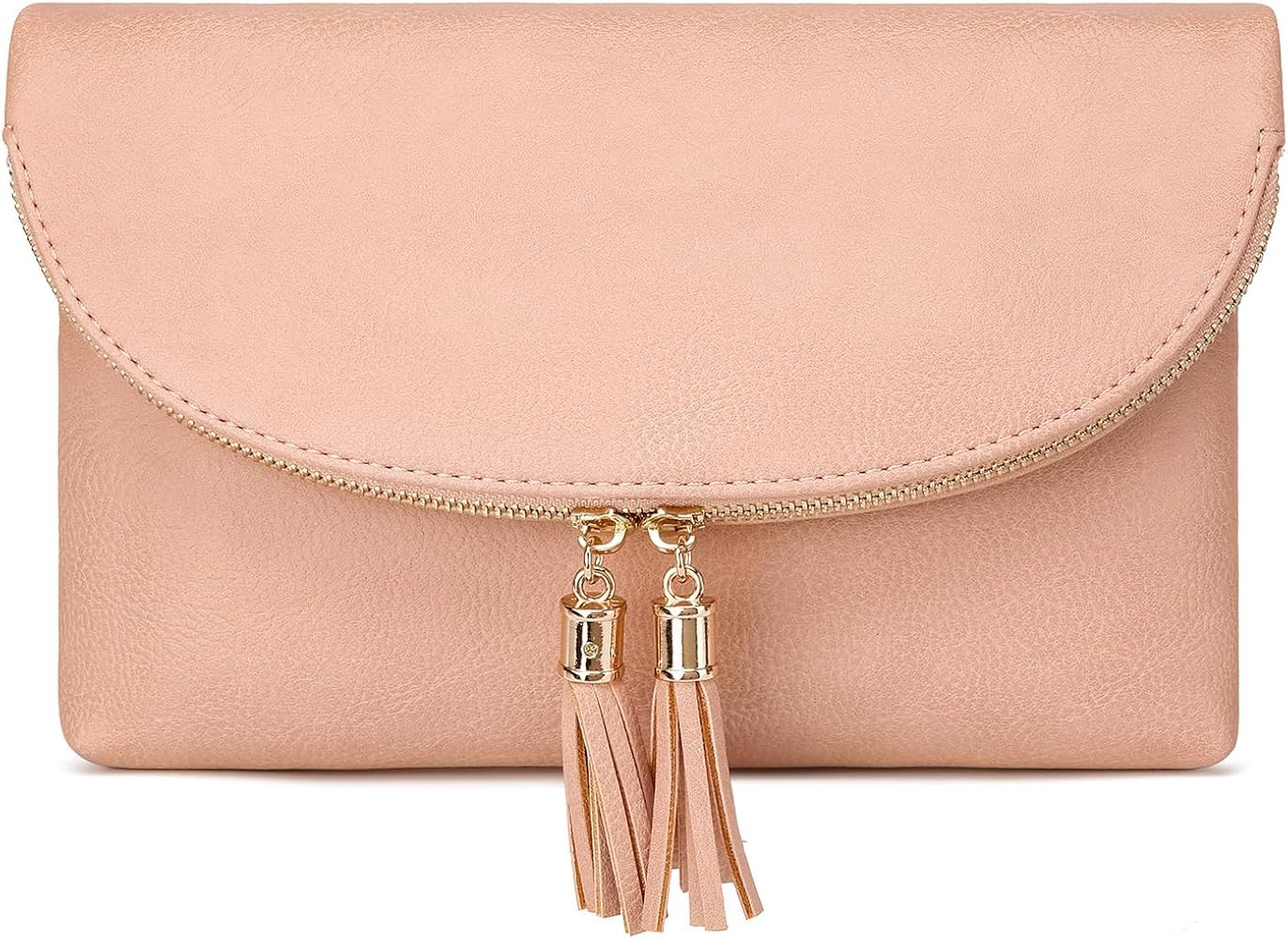 Solene Womens Envelop Clutch Purse Multi Compartments, 6 Card Slot Inside, Crossbody Bag With Tas... | Amazon (US)