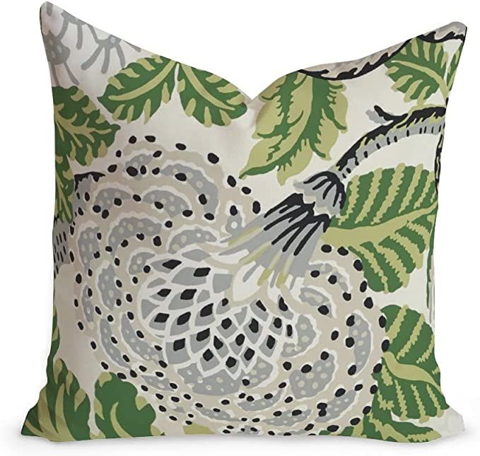 ArogGeld Thibaut Mitford Green And White Paramount Cushion Cover Chinoiserie Pillow Double Side F... | Amazon (US)