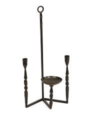 10.5x8.5x21.5 forged iron wall taper and pillar candle holder | TJ Maxx