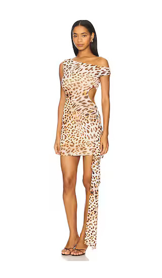 Mara Mini Dress in Tikani Leopard | Revolve Clothing (Global)