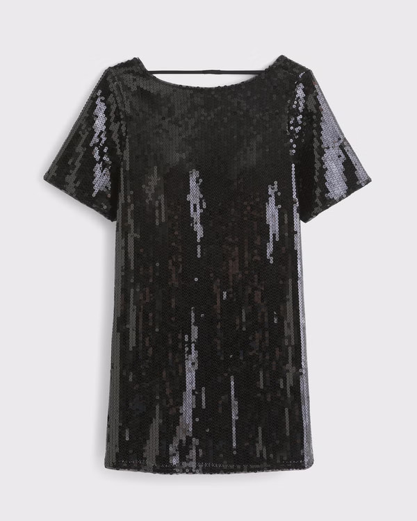 Sequin Tee Shift Mini Dress | Abercrombie & Fitch (US)