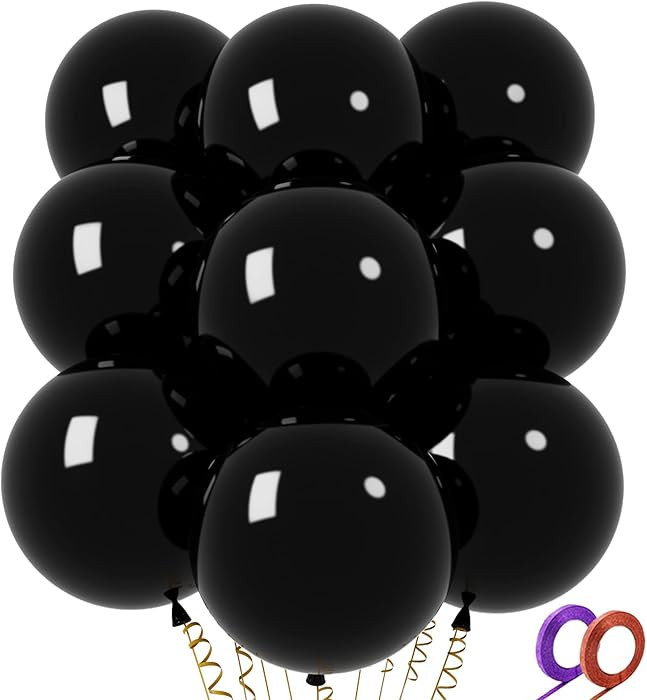 32Pcs Black Big Balloons 18 Inch, Round Large Latex Party Balloons for Birthday Wedding Decoratio... | Amazon (US)
