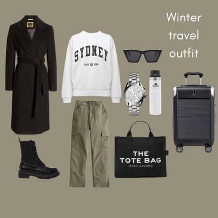 Winter travel outfit.

#travel #travelstyle #suitcase #totebag #winterstyle #airportstyle 

#LTKstyletip #LTKSeasonal #LTKtravel