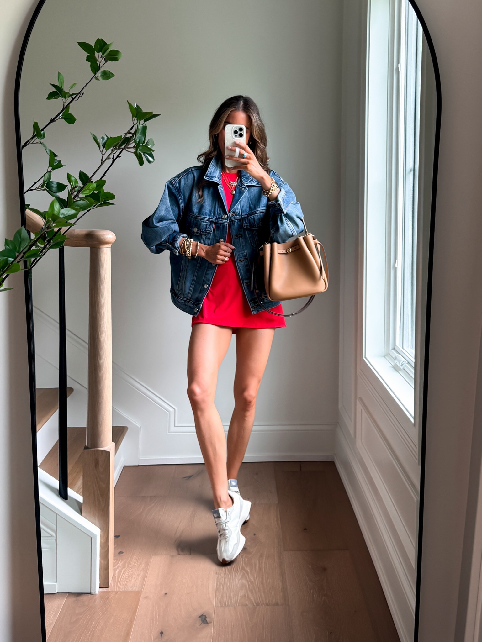 Wearing a small tennis dress - has built in shorts and bra! Fits true to size. And a small jean jacket - fits oversized.

#LTKfitnessgoals #LTKmorningroutine #LTKgrwm