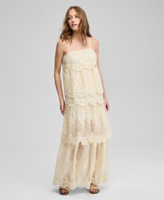 Women's Tiered Lace Maxi Dress | Macy's